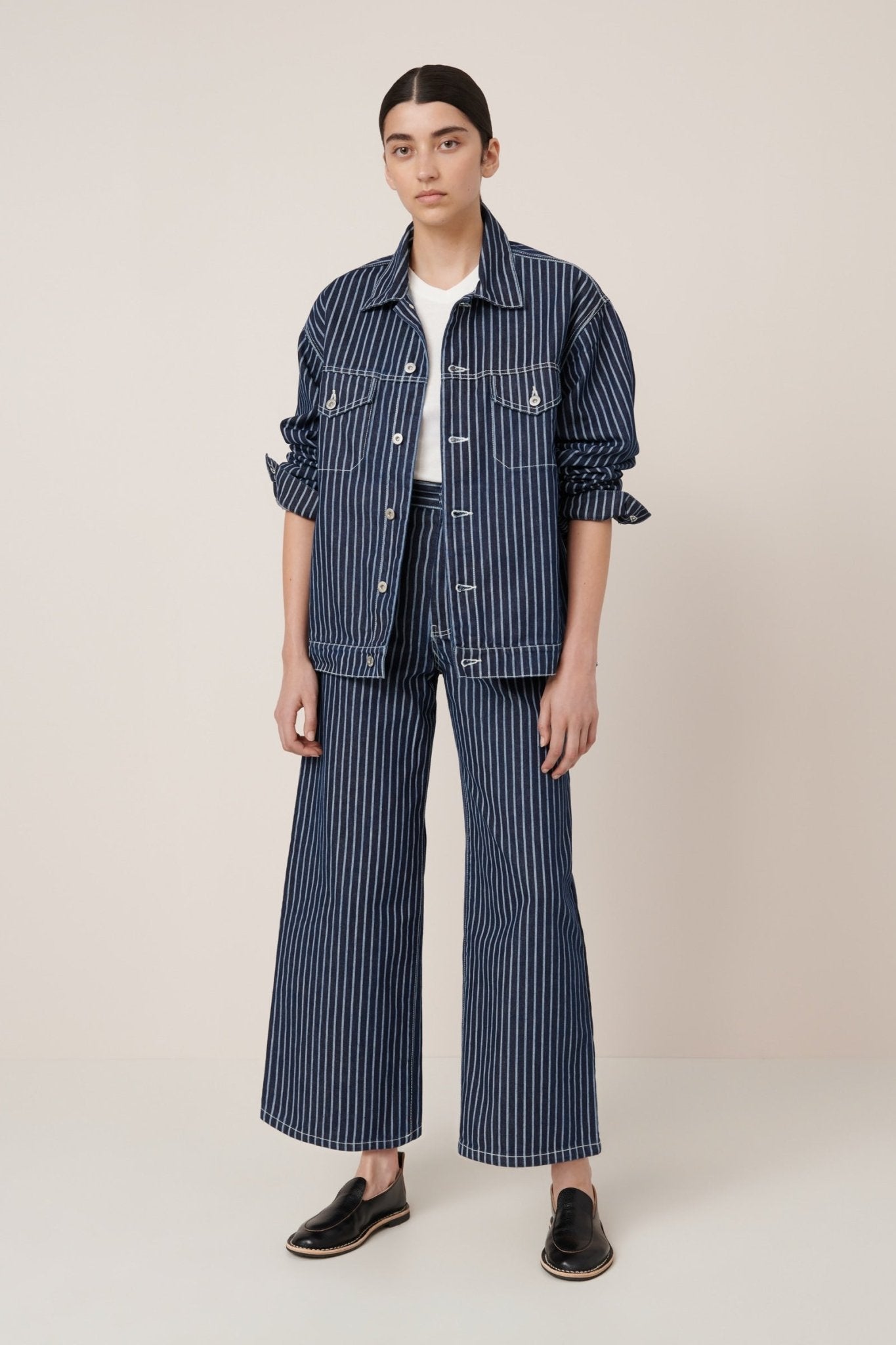 kowtow | Riley Jacket | Chalk Stripe | Palm Boutique