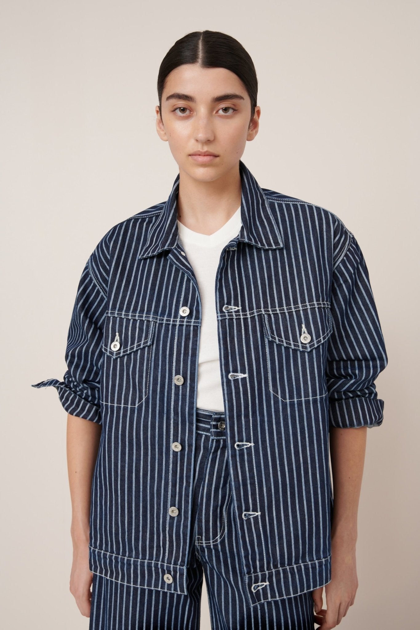 kowtow | Riley Jacket | Chalk Stripe | Palm Boutique