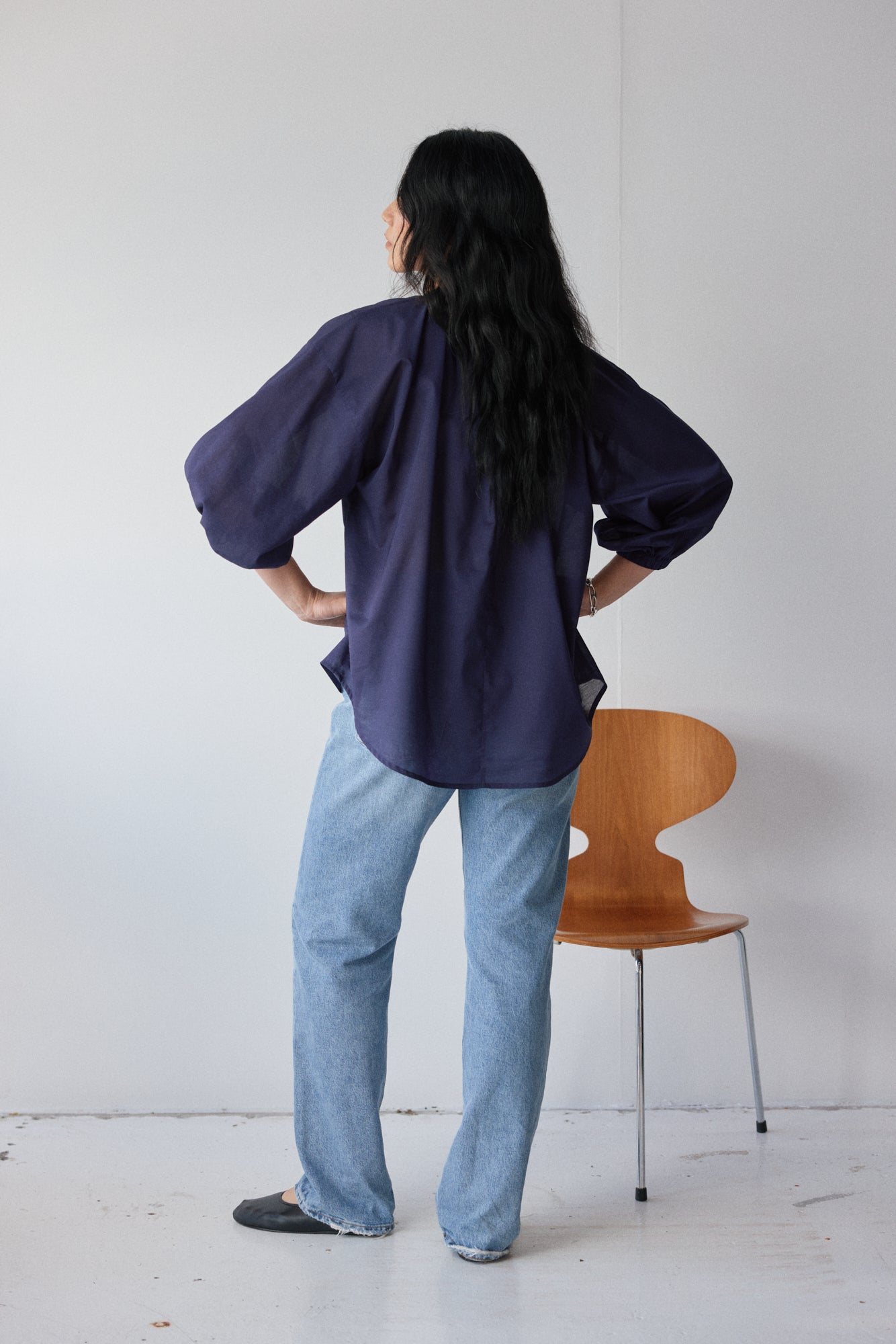 Mahsa | Everyday Blouse Cotton Voile | Indigo Blue | Palm Boutique