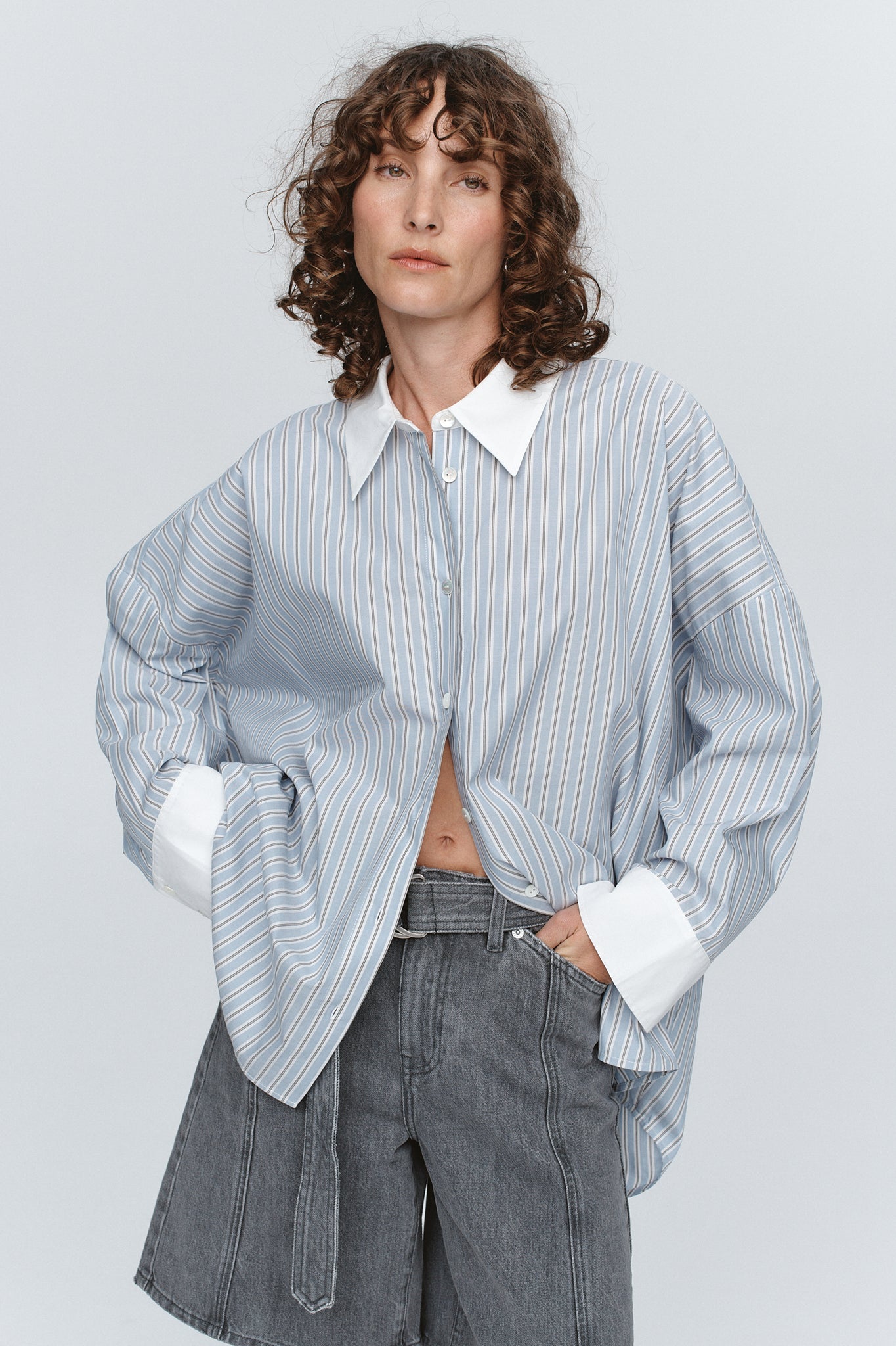 Marle | Edie Shirt | Bleu Stripe | Palm Boutique
