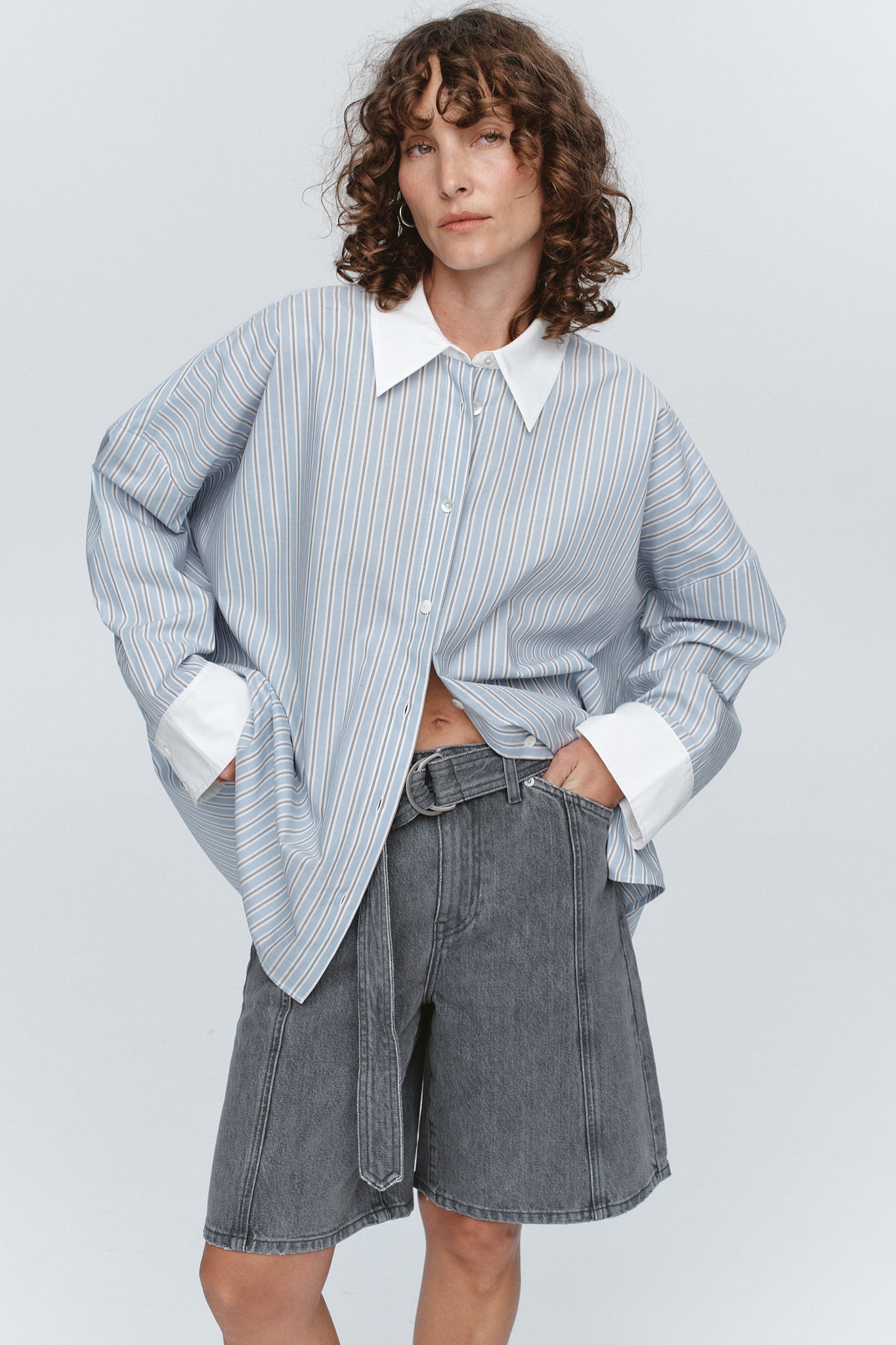 Marle | Edie Shirt | Bleu Stripe | Palm Boutique
