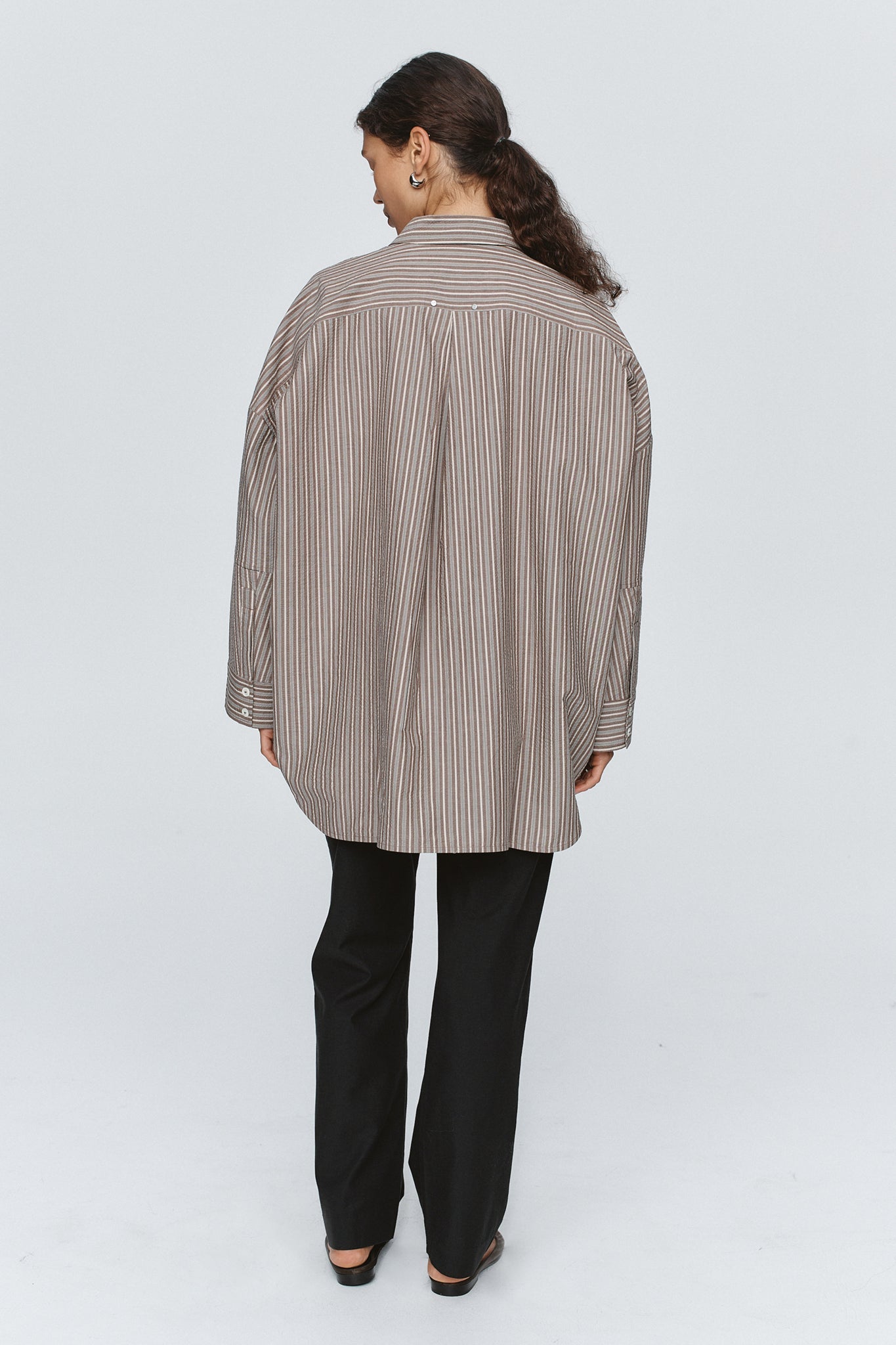 Marle | Edie Shirt | Chocolate Stripe | Palm Boutique