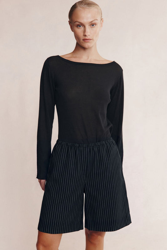 Marle | Nara Short | Black Pinstripe | Palm Boutique