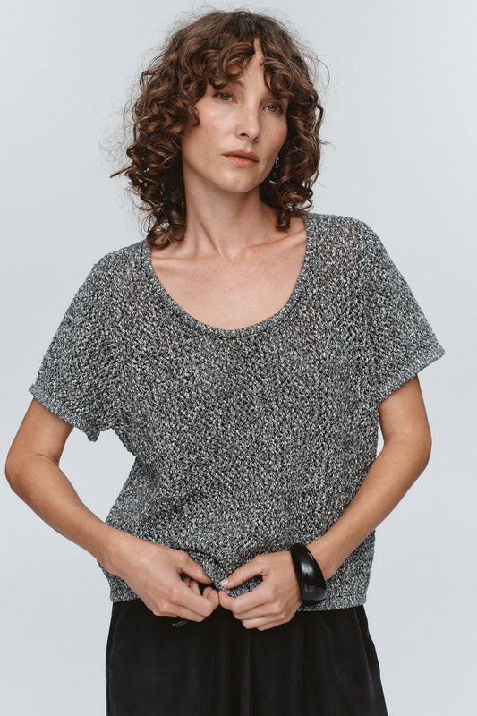 Marle | Rumi Top | Black Ivory Melange | Palm Boutique