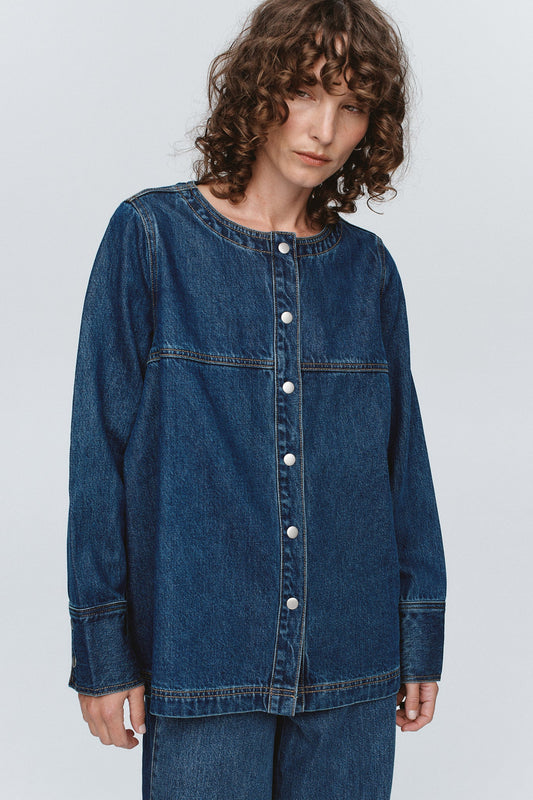 Marle | Seam Shirt | Washed Indigo | Palm Boutique