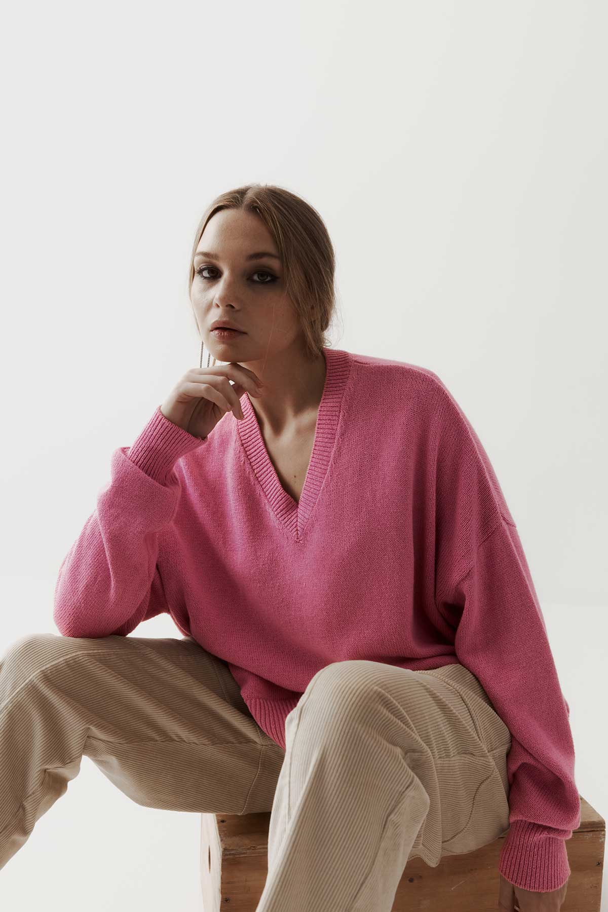 New Lands | Griddy Sweater | Raspberry | Palm Boutique