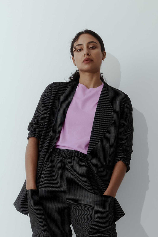 Newlands | Sherlock Blazer | Black Stripe | Palm Boutique