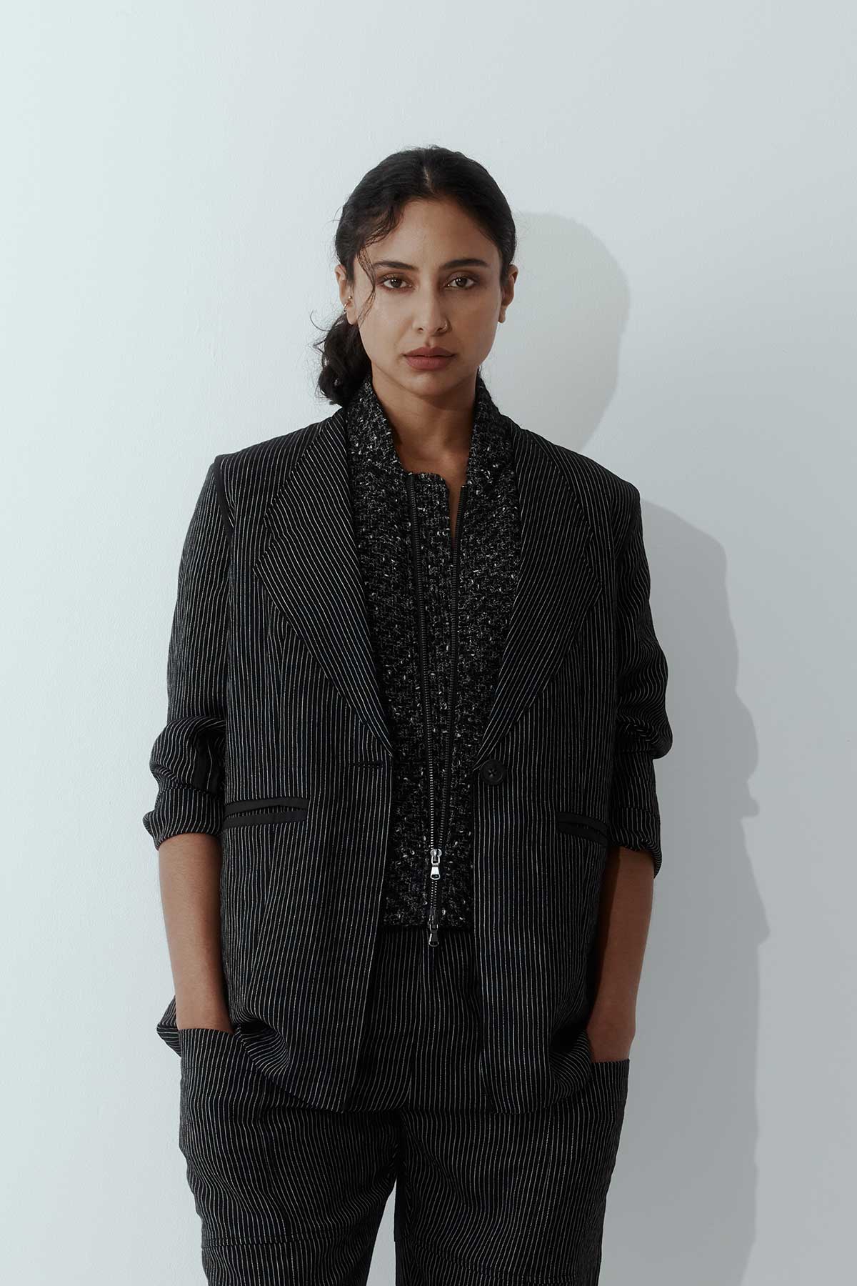 Newlands | Sherlock Blazer | Black Stripe | Palm Boutique