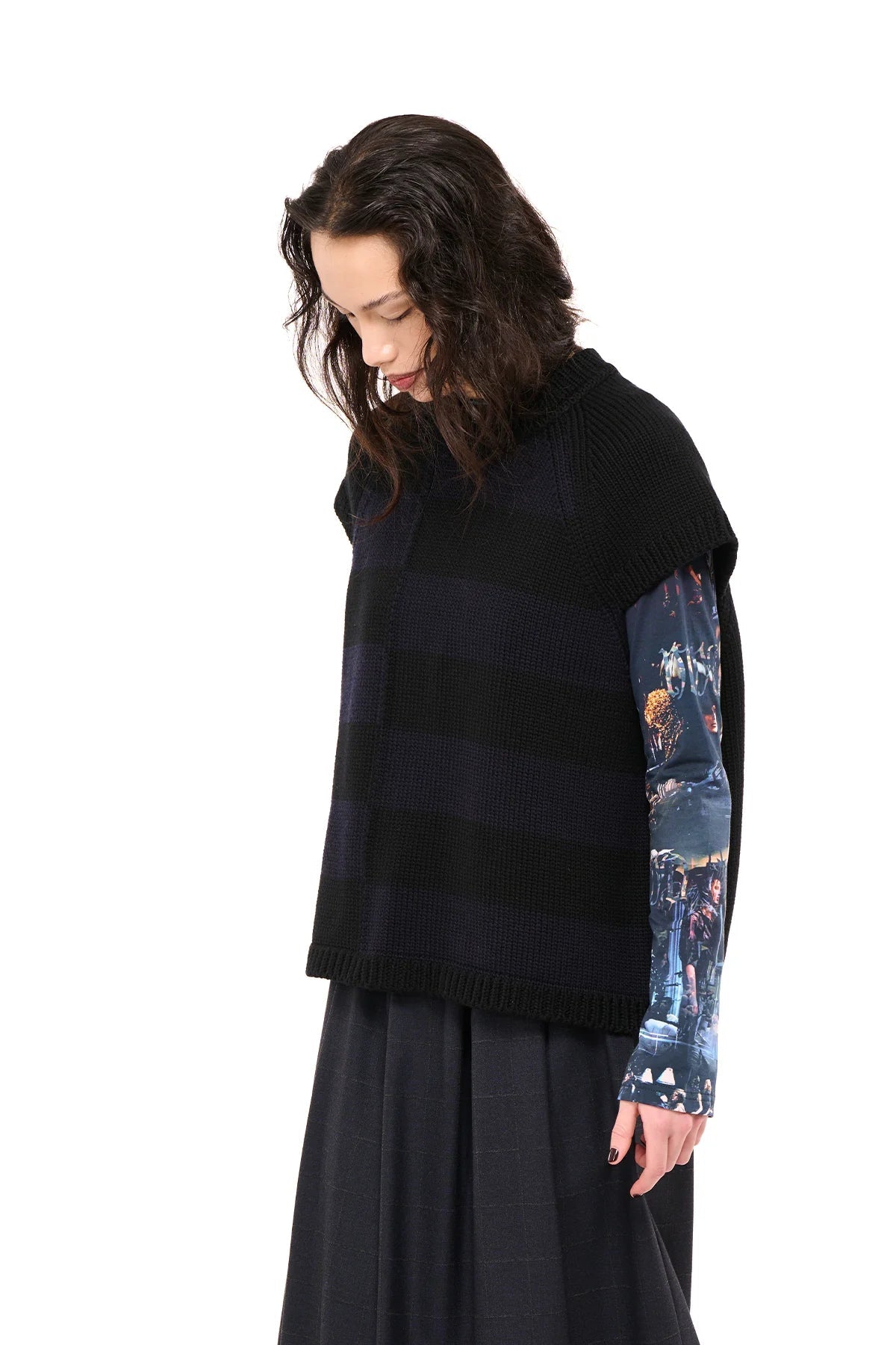 NOM*d | Block Party Vest | Black/Navy | Palm Boutique