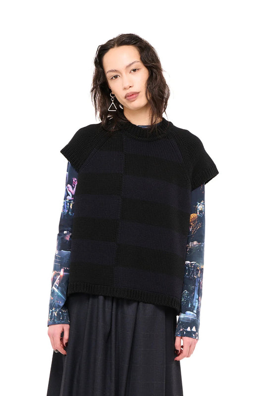 NOM*d | Block Party Vest | Black/Navy | Palm Boutique