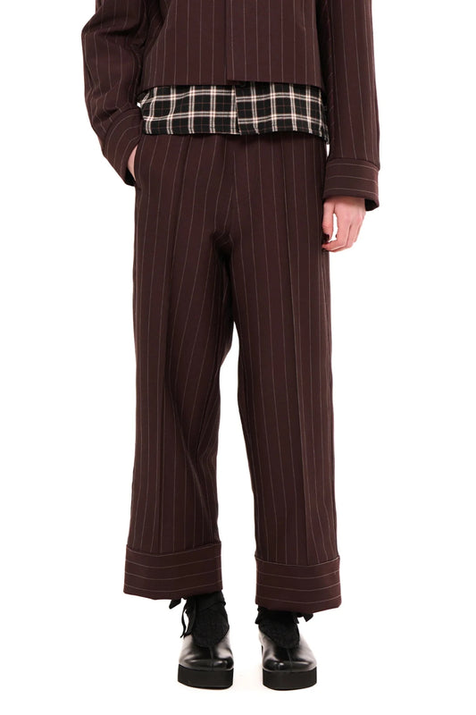 NOM*d | Groove Pant Bonded Pinstripe | Chocolate | Palm Boutique