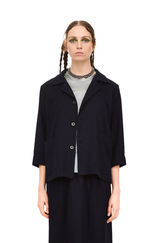 NOM*d | Verse Shirt Jacket | Navy Sparkle Crepe | Palm Boutique