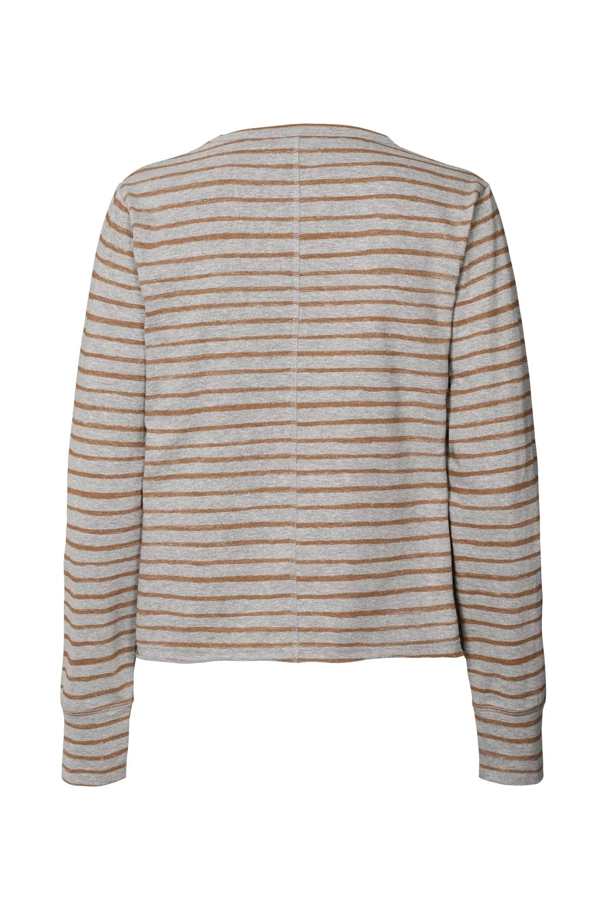 Rabens Saloner | Hila Crew Neck Top | Grey Honey Stripe | Palm Boutique
