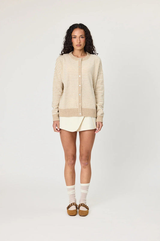 Remain | Tali Cardigan | Latte Stripe | Palm Boutique