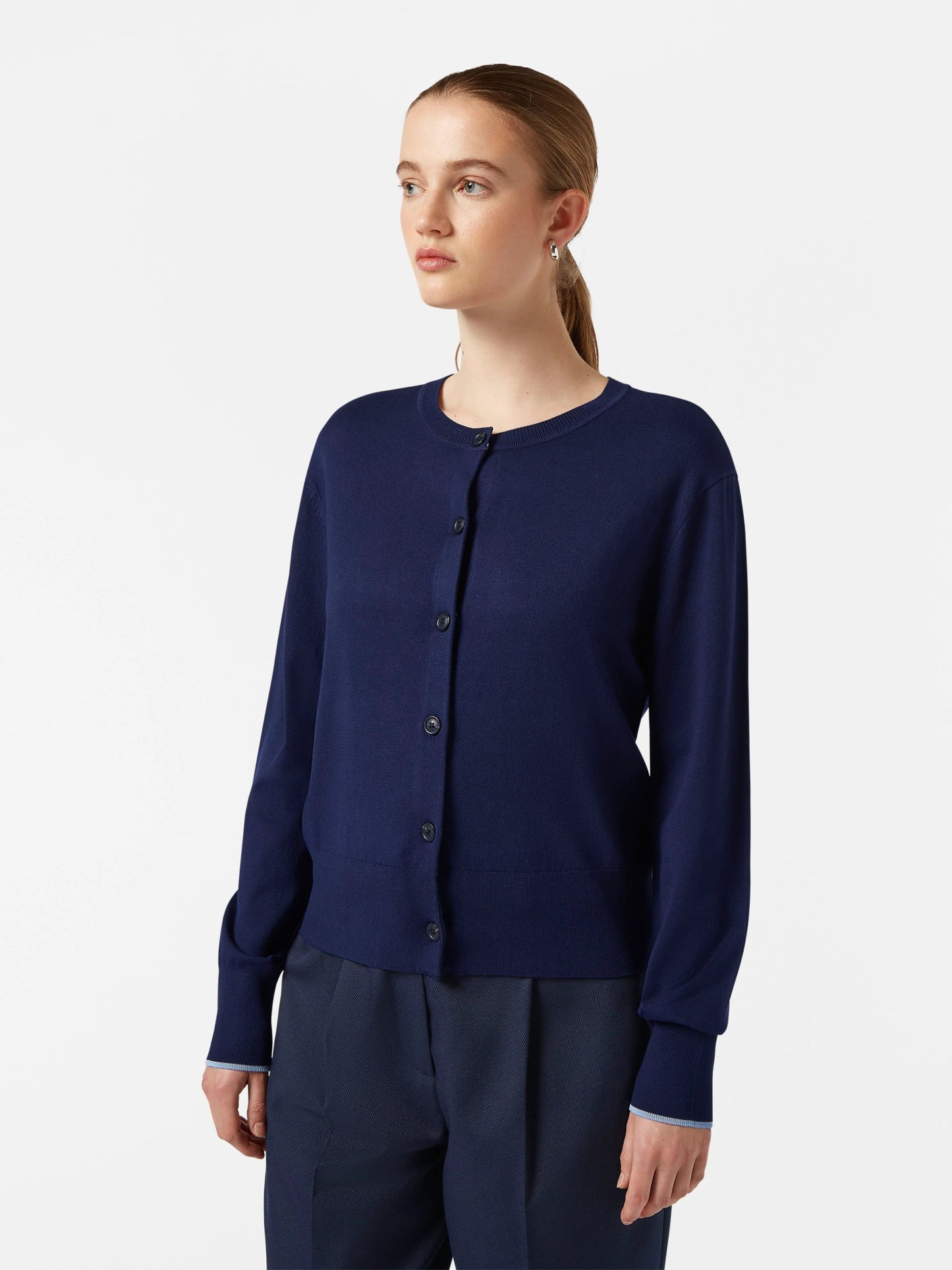 Scotch and Soda | Crew Neck Relaxed Cardigan | Navy | Palm Boutique