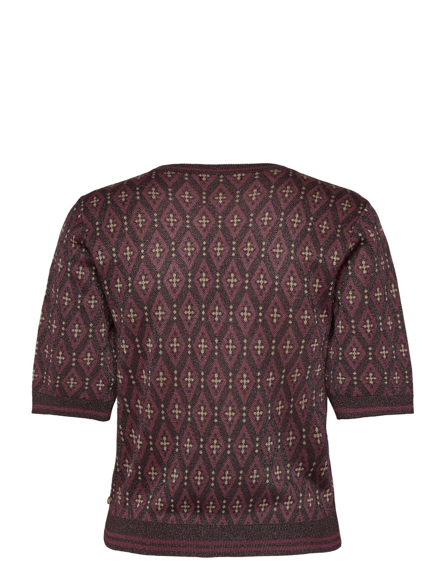 Scotch and Soda | Short Sleeve Jacquard Pullover | Dark Bordeaux | Palm Boutique