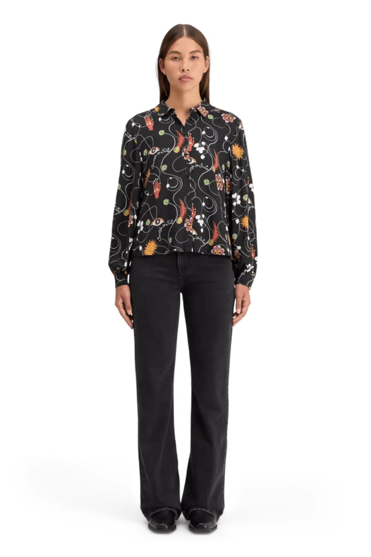Scotch and Soda | Viscose Printed Balloon Sleeve Shirt | Free Mind | Palm Boutique