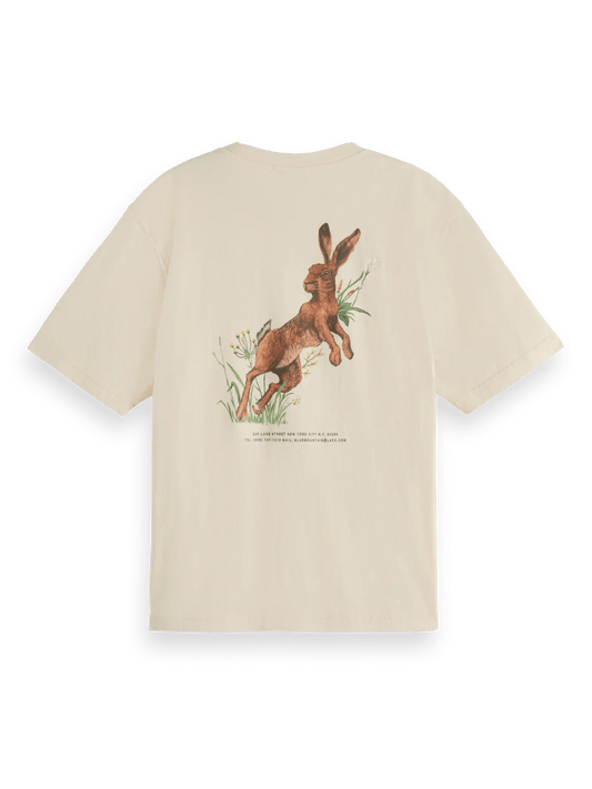 Scotch and Soda | Washed Artwork Loose t-shirt | Soft Ice | Palm Boutique