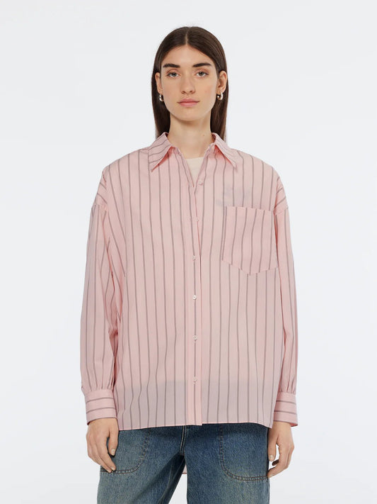 Scotch & Soda | Striped Girlfriend Poplin Shirt | Shirting Pink | Palm Boutique
