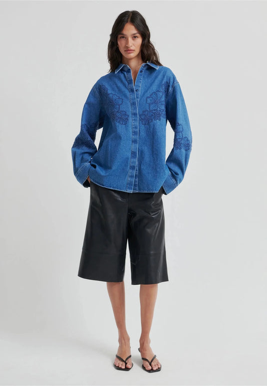 Second Female | Cornelia Denim Shirt | Blue Denim | Palm Boutique