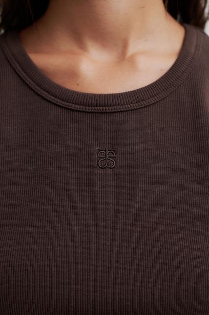 Second Female | Gelina Tank Top | Chocolate Brown | Palm Boutique