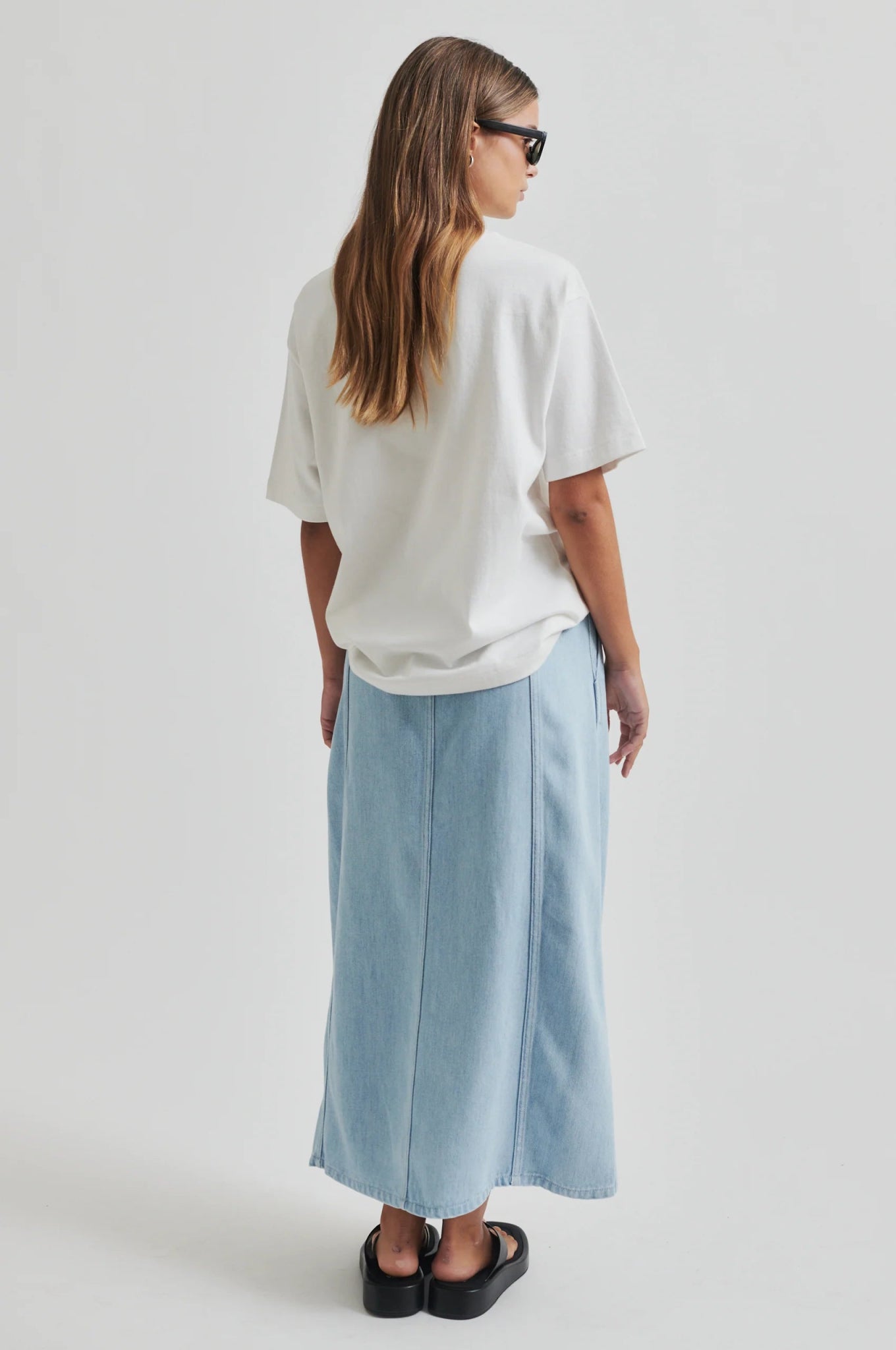 Second Female | Irvin Denim Skirt | Light Blue Denim | Palm Boutique