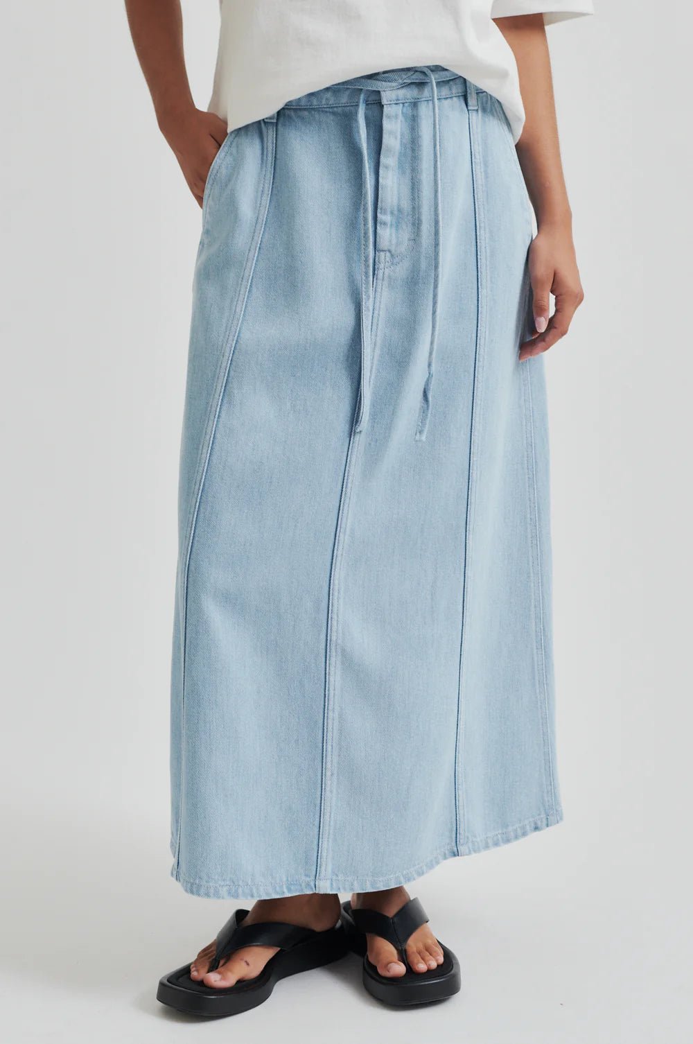Second Female | Irvin Denim Skirt | Light Blue Denim | Palm Boutique