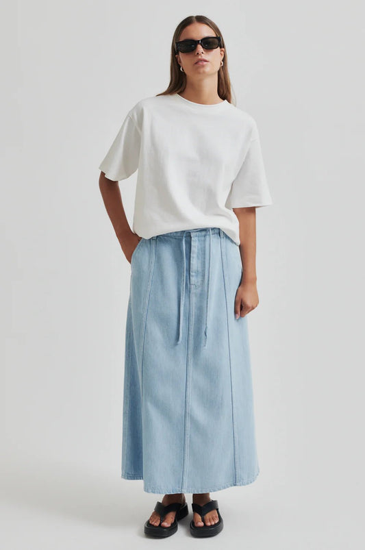 Second Female | Irvin Denim Skirt | Light Blue Denim | Palm Boutique