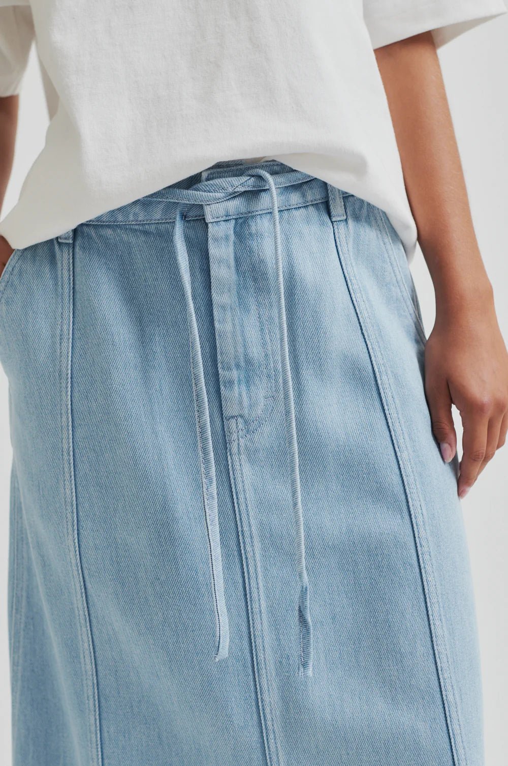 Second Female | Irvin Denim Skirt | Light Blue Denim | Palm Boutique