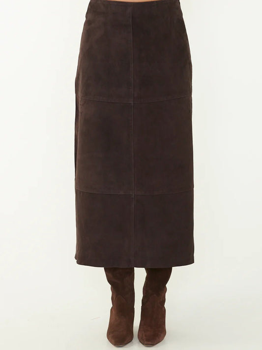 Second Female | Noormie Suede Skirt | Chocolate Plum | Palm Boutique