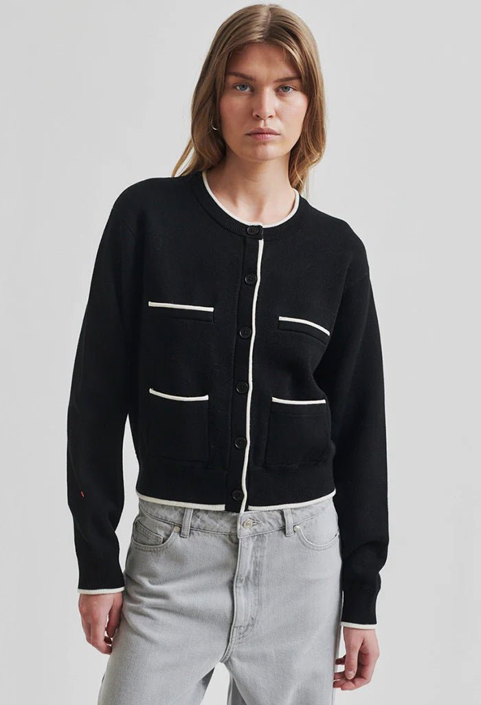 Second Female | Stinne Knit Cardigan | Black | Palm Boutique