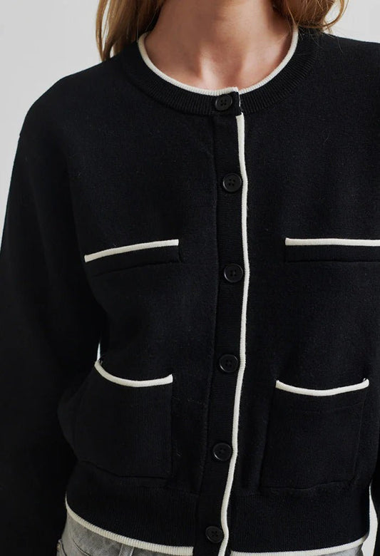 Second Female | Stinne Knit Cardigan | Black | Palm Boutique