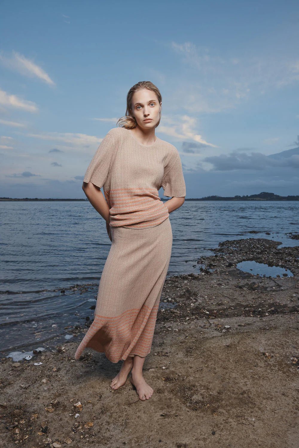 Standard Issue | Cotton Banded Skirt | Taupe | Palm Boutique