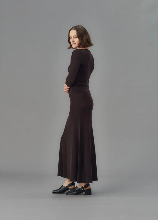 Standard Issue | Merino Flared Skirt | Umber | Palm Boutique