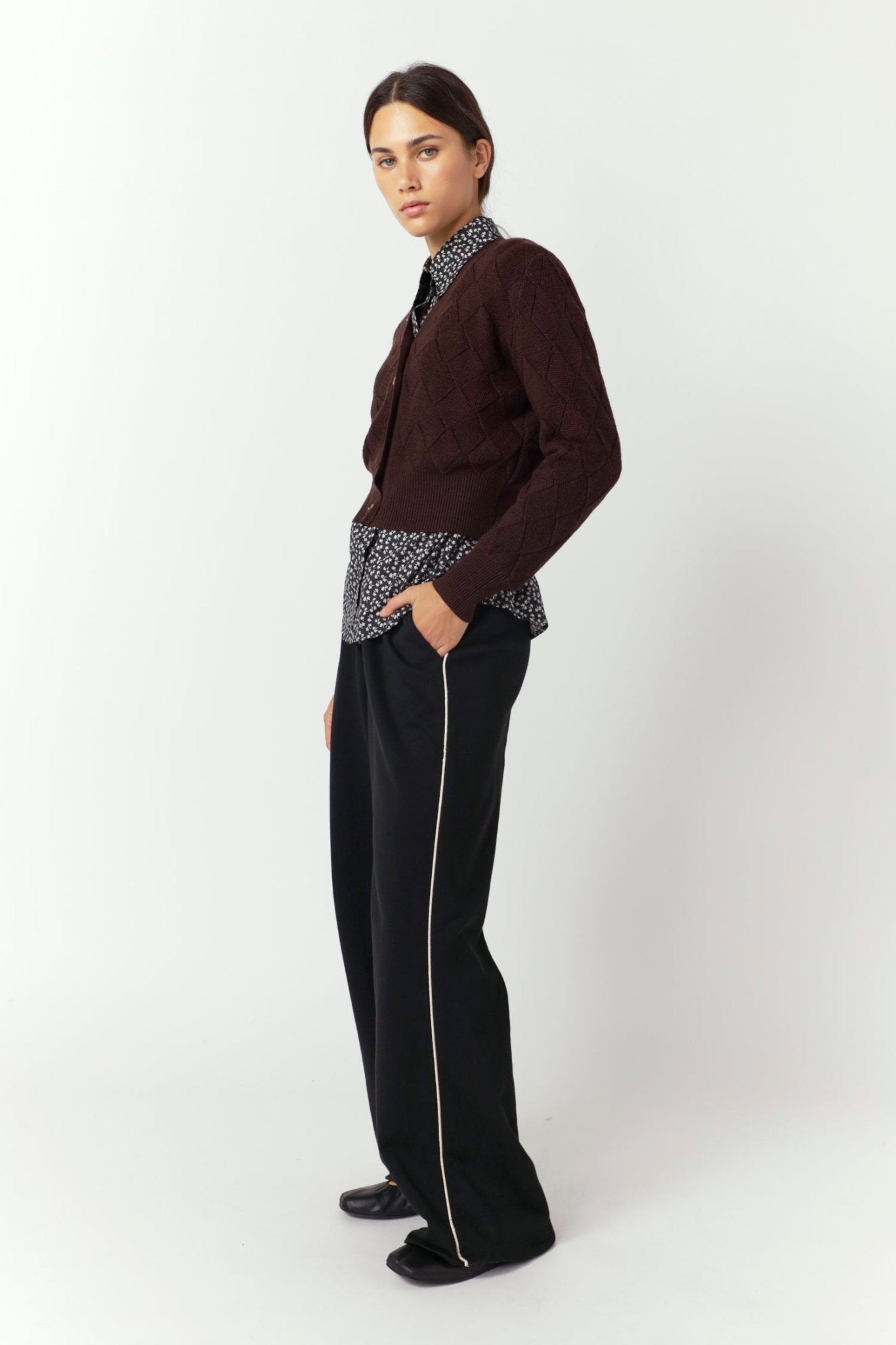 Sylvester | Basket Cardigan | Espresso | Palm Boutique