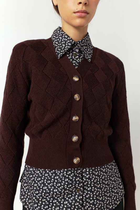 Sylvester | Basket Cardigan | Espresso | Palm Boutique