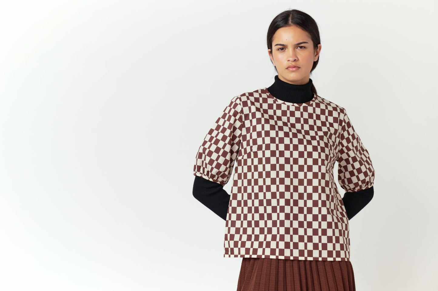 Sylvester | Checker Top | Brown Ivory | Palm Boutique