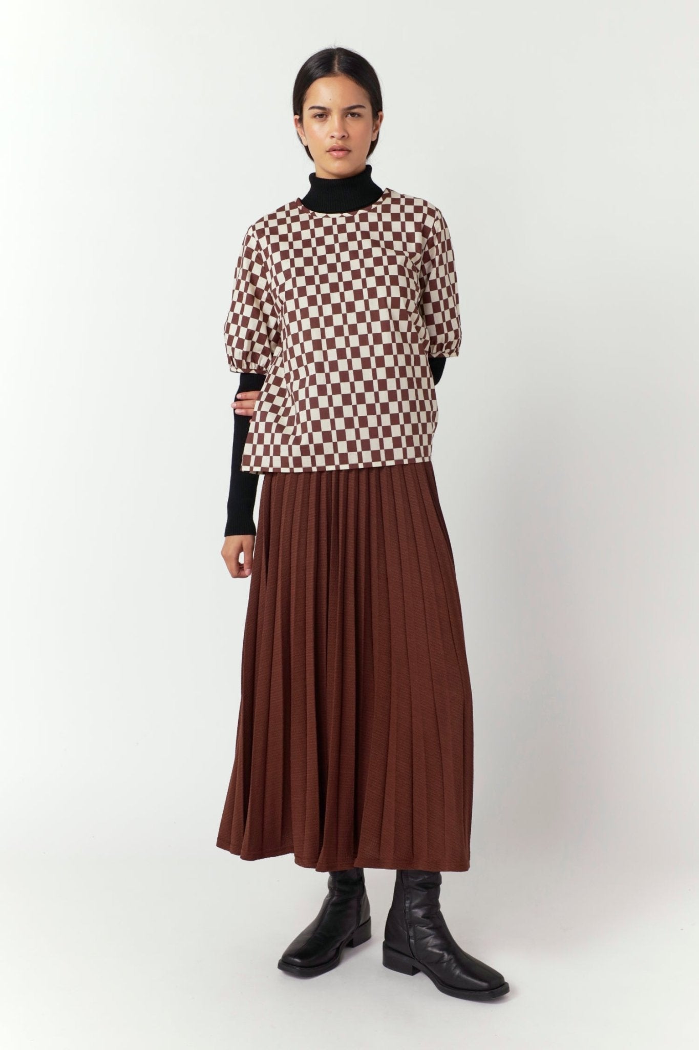 Sylvester | Checker Top | Brown Ivory | Palm Boutique