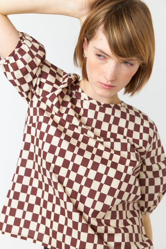 Sylvester | Checker Top | Brown Ivory | Palm Boutique