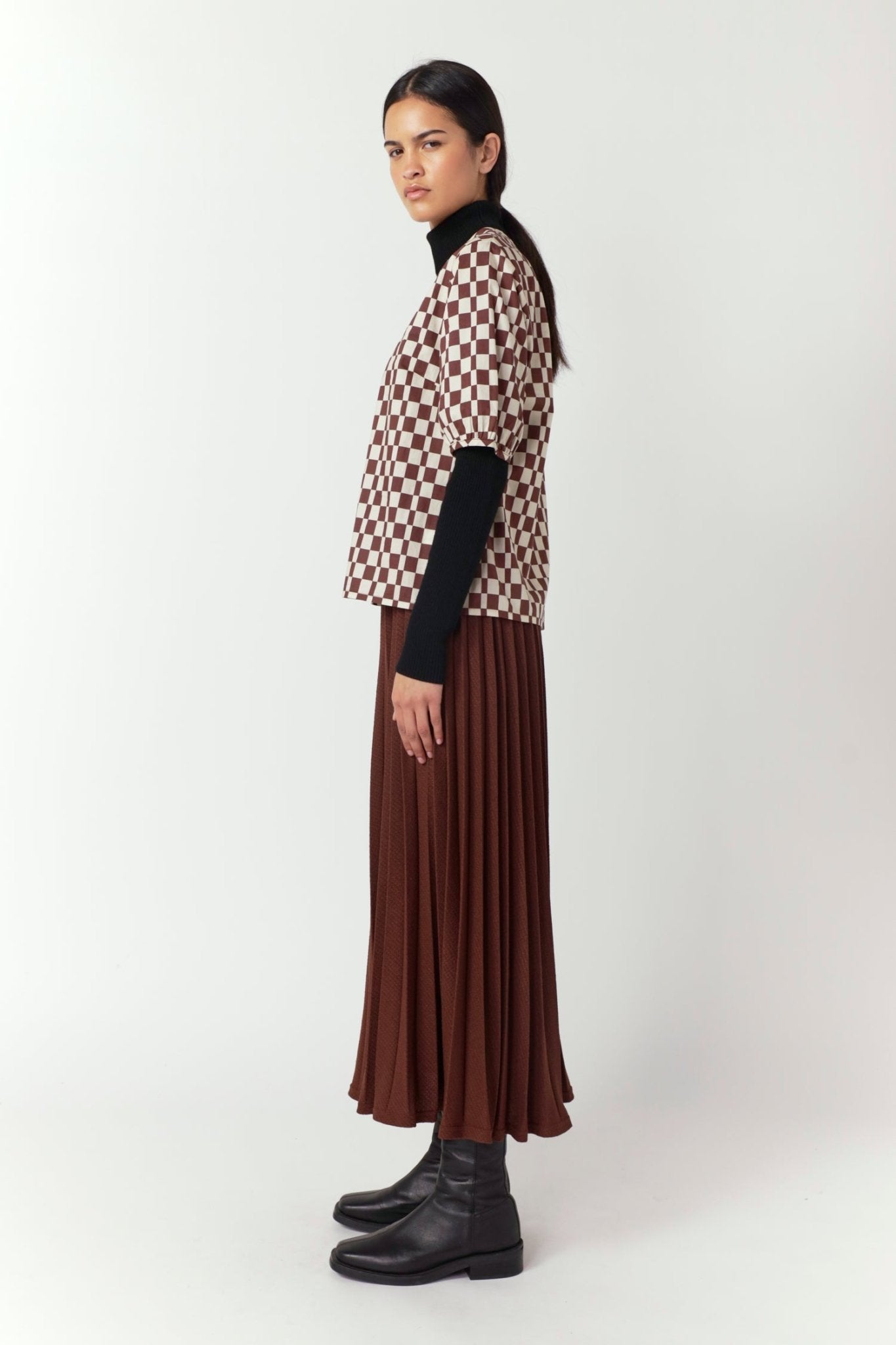 Sylvester | Checker Top | Brown Ivory | Palm Boutique