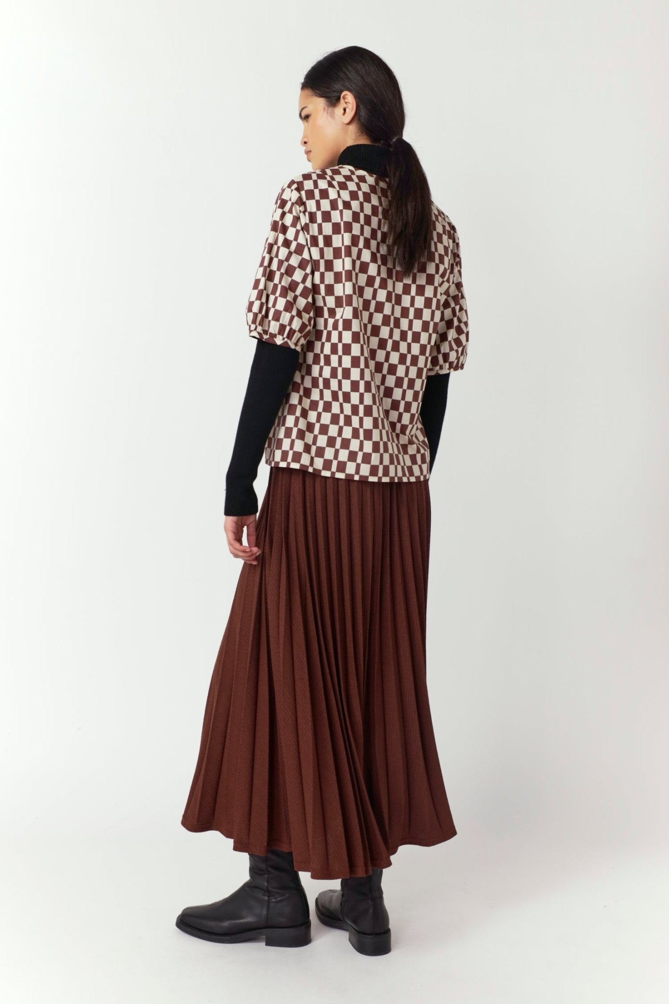 Sylvester | Checker Top | Brown Ivory | Palm Boutique
