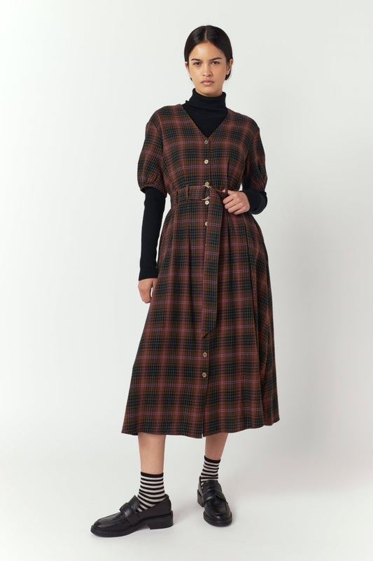 Sylvester | Plaid Dress | Mocha | Palm Boutique