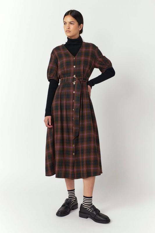 Sylvester | Plaid Dress | Mocha | Palm Boutique