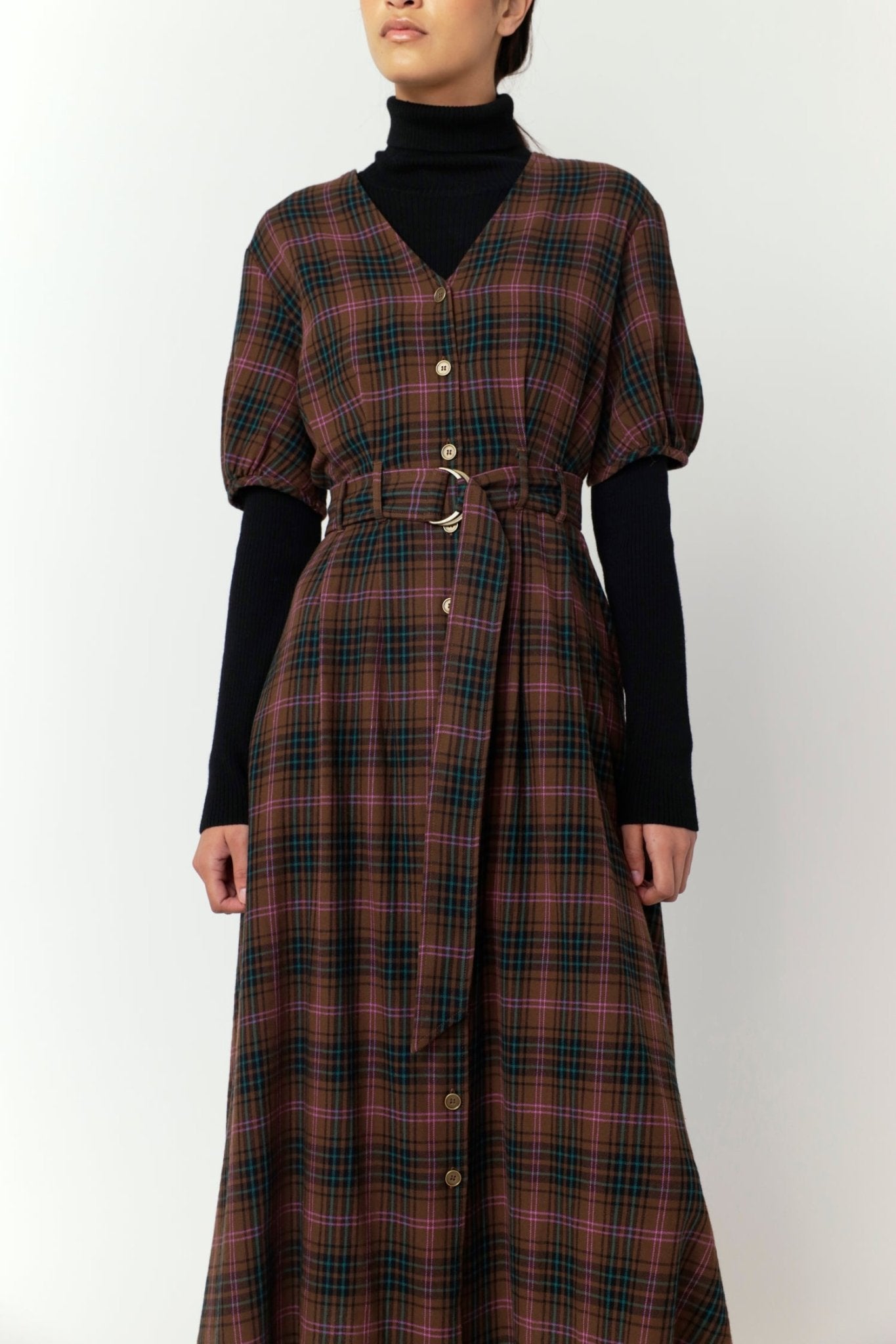 Sylvester | Plaid Dress | Mocha | Palm Boutique