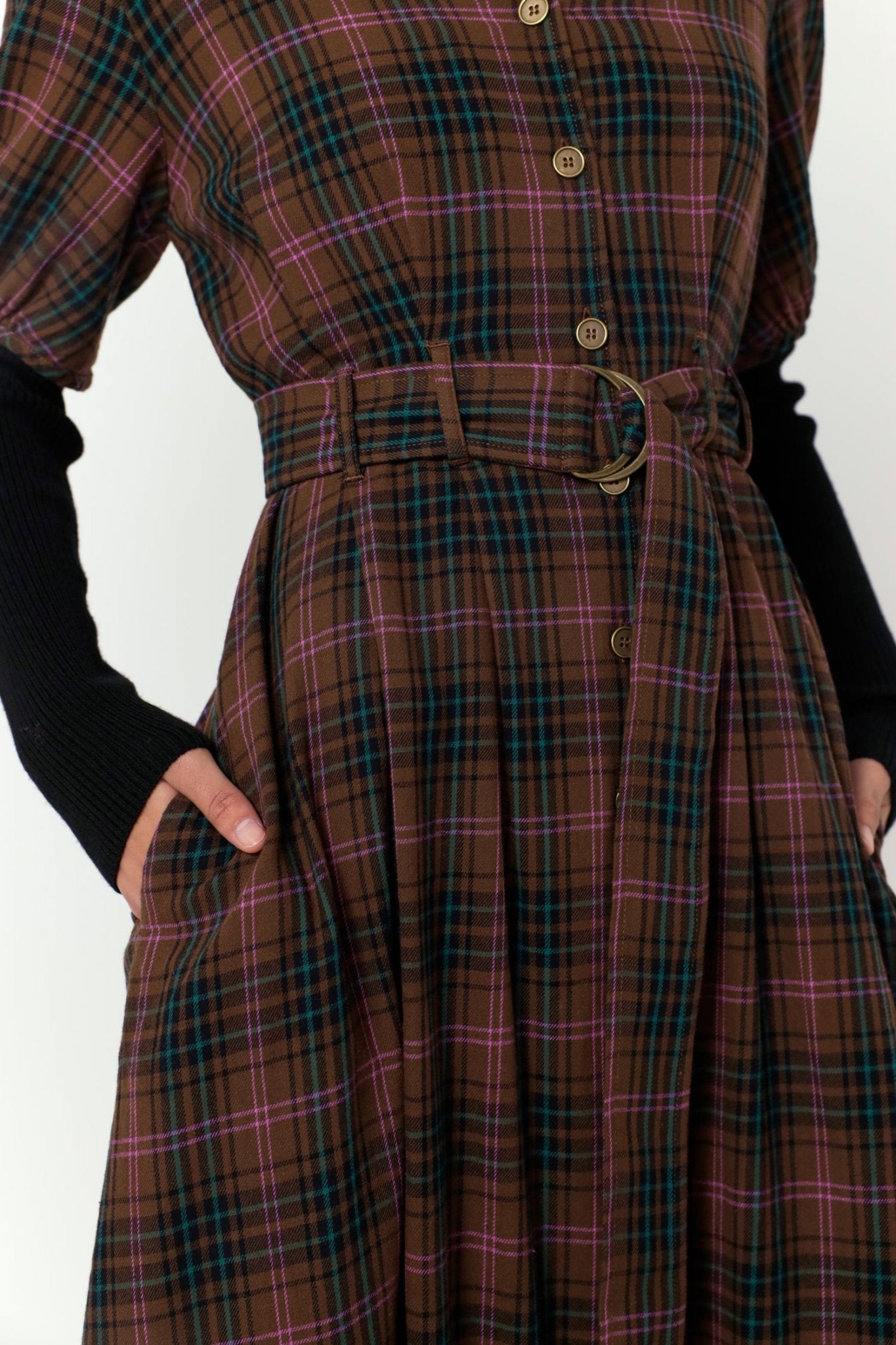 Sylvester | Plaid Dress | Mocha | Palm Boutique
