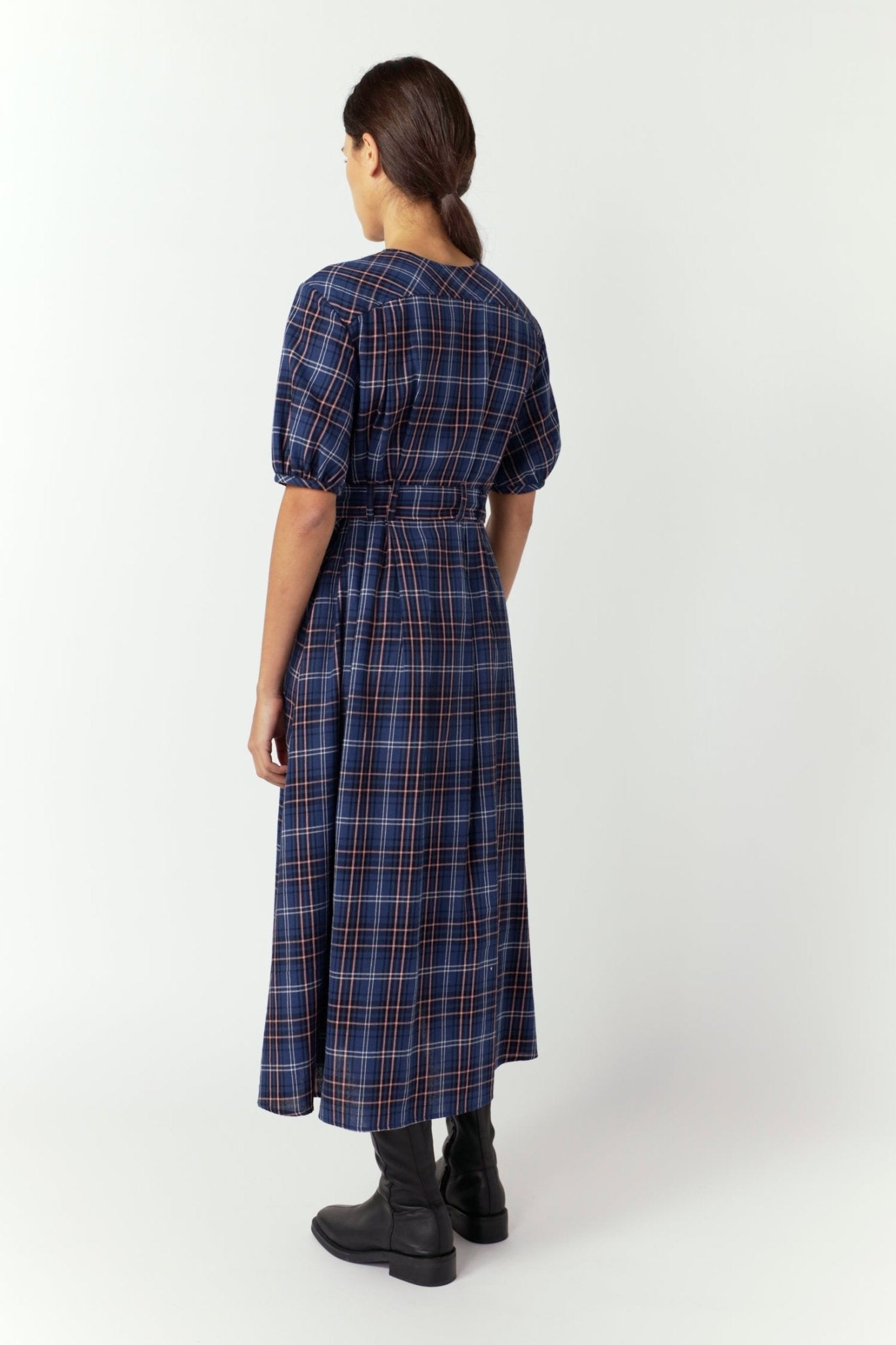 Sylvester | Plaid Dress | Navy | Palm Boutique