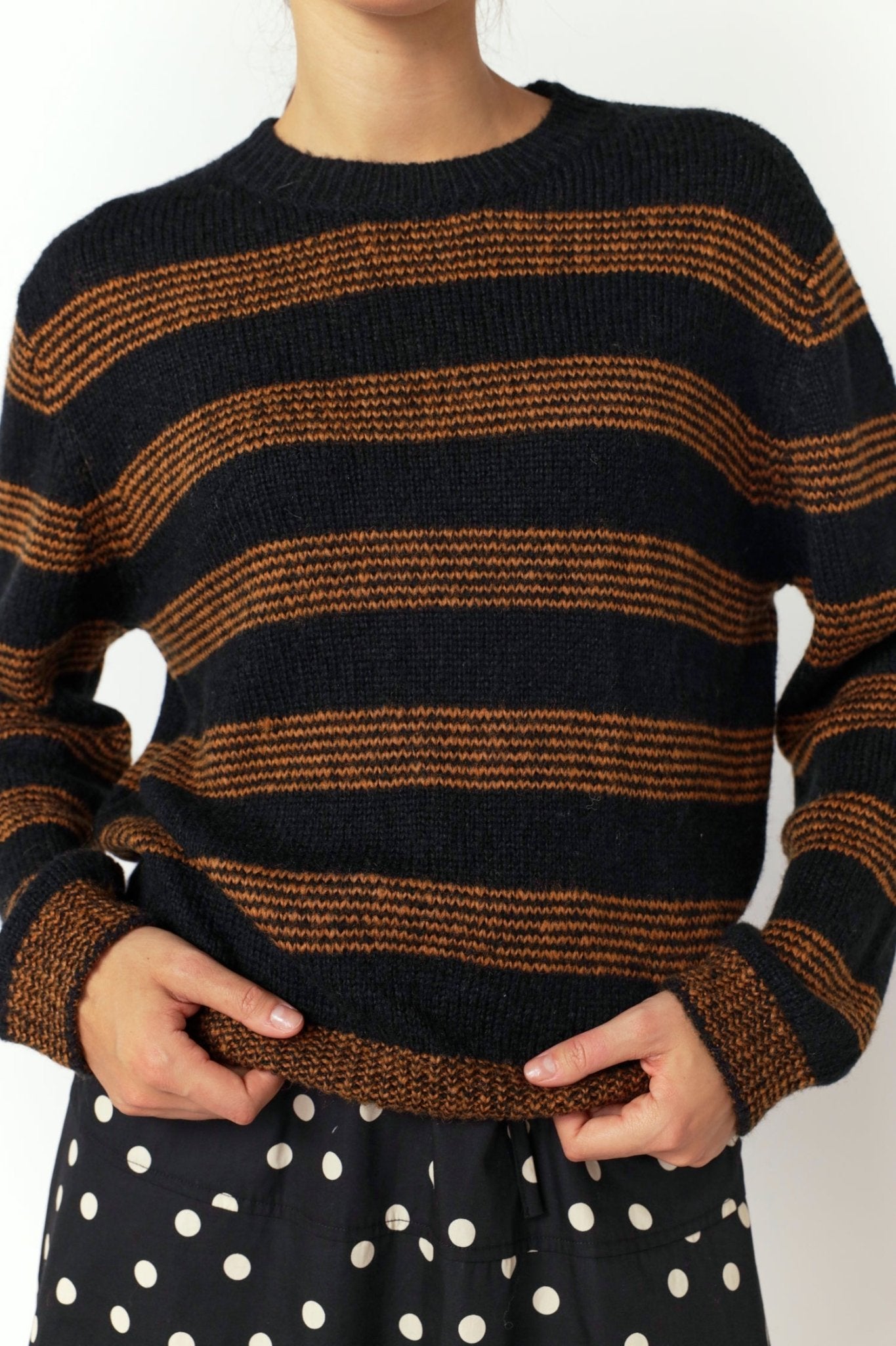 Sylvester | Riley Stripe Jumper | Black/Ginger | Palm Boutique