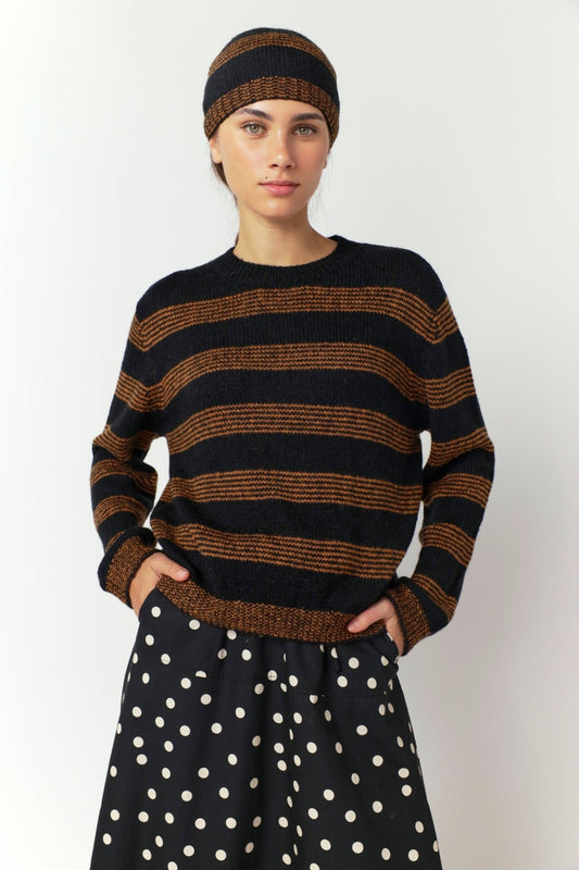 Sylvester | Riley Stripe Jumper | Black/Ginger | Palm Boutique