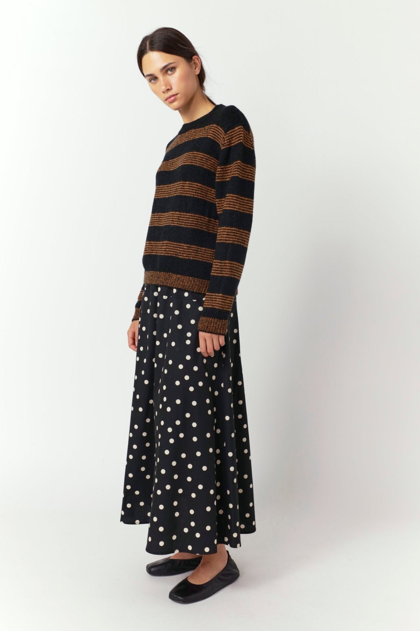 Sylvester | Riley Stripe Jumper | Black/Ginger | Palm Boutique
