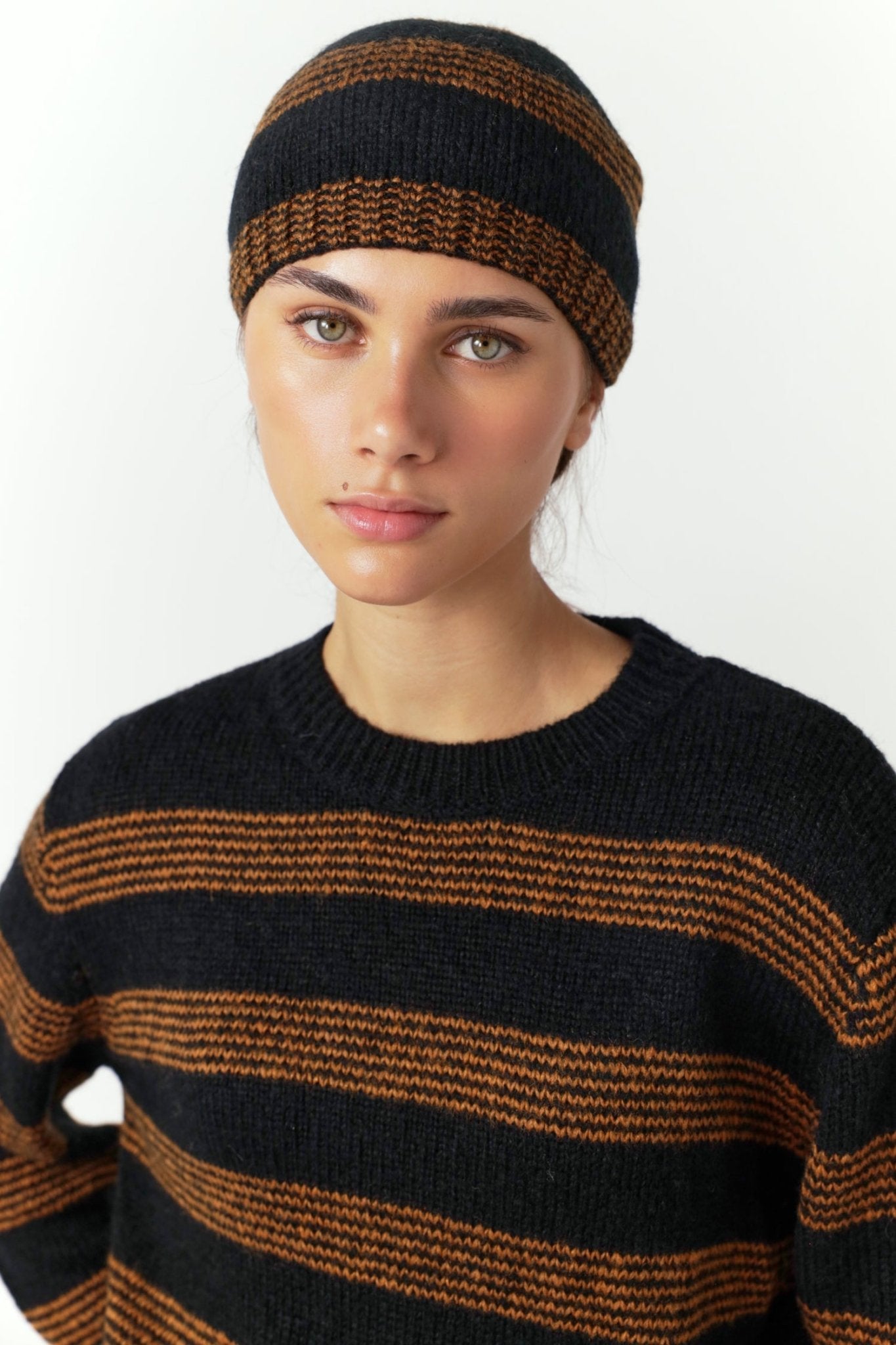 Sylvester | Riley Stripe Jumper | Black/Ginger | Palm Boutique